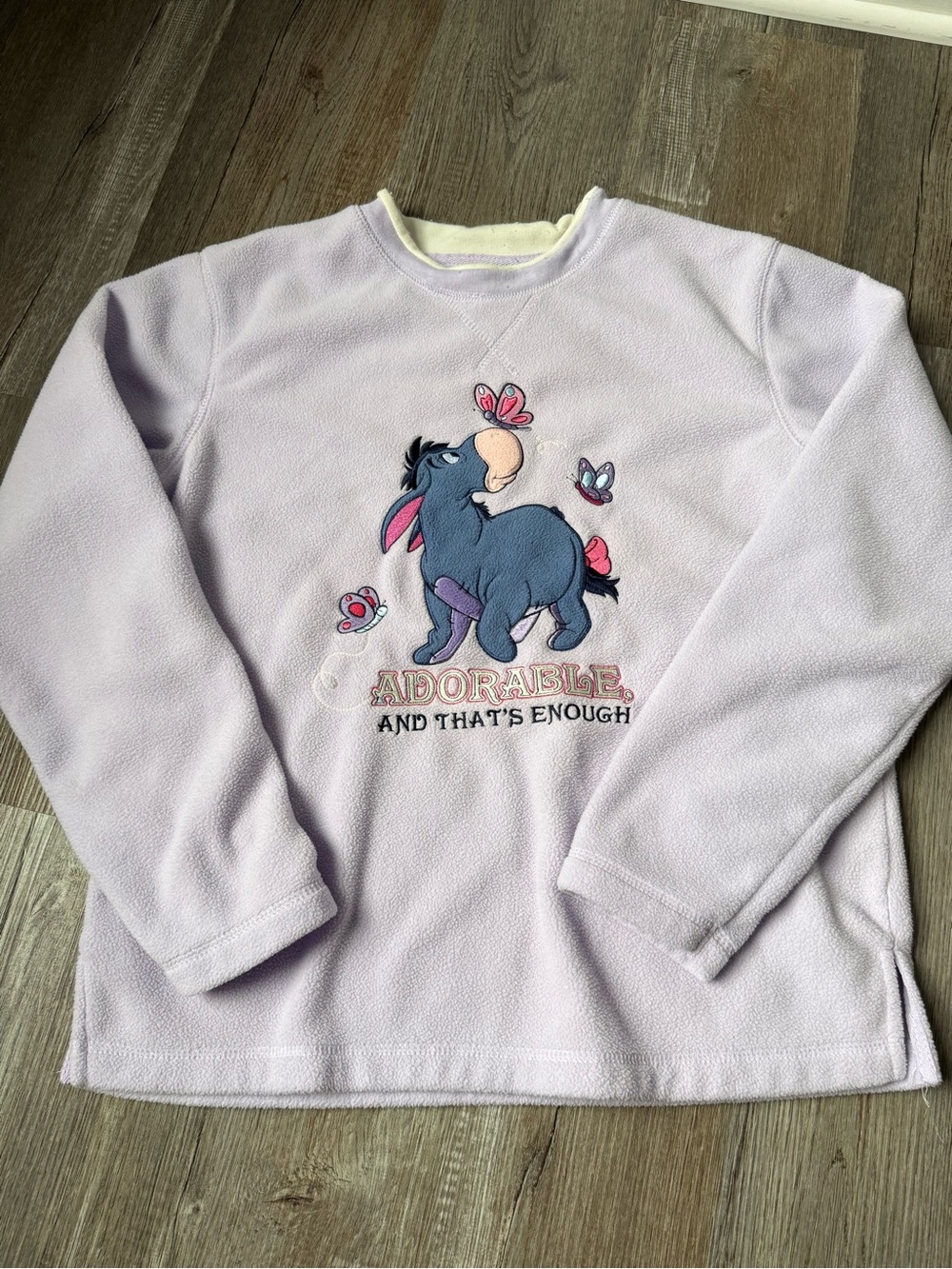 VTG Eeyore Fleece Sweatshirt Adorable And That’s Enough Purple Size M